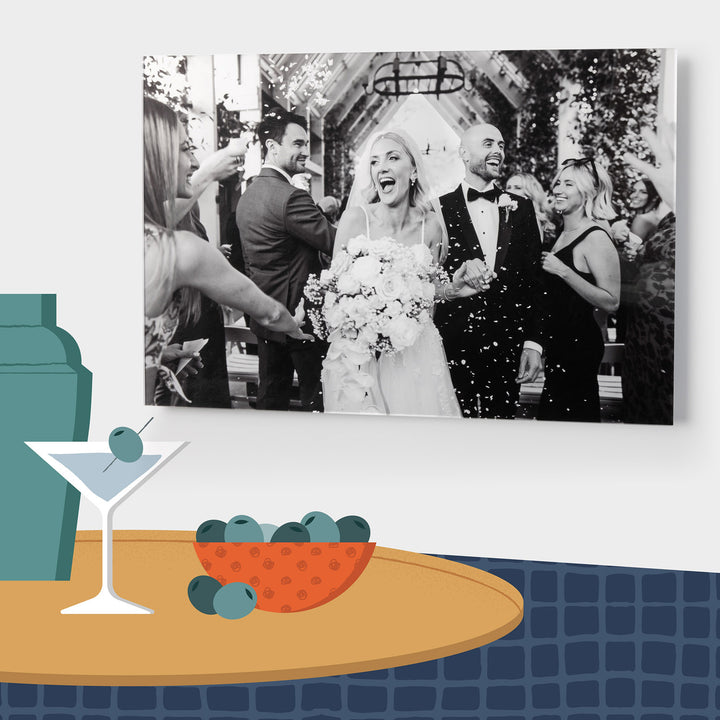 Acrylic Float Frame Printing and Framing Clear in Lounge Room