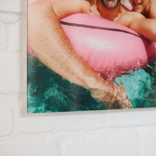 Acrylic Float Frame Printing and Framing Clear Pool Print Close Up